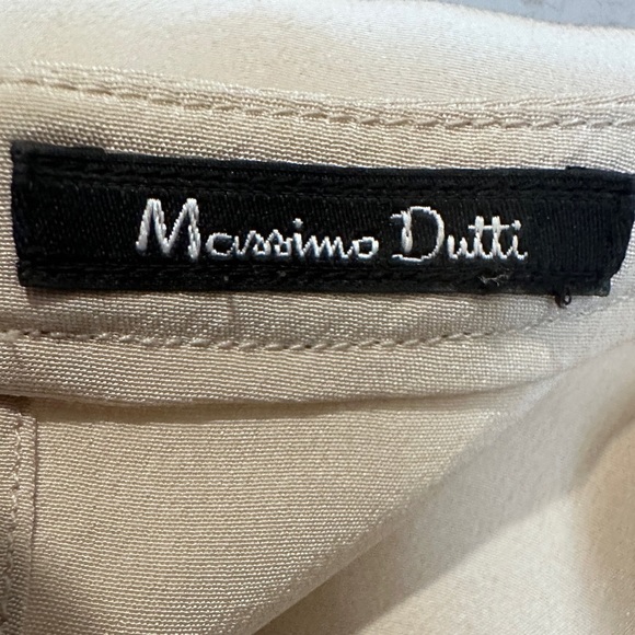 Massimo Dutti Women’s 38/ US 4 Silk Dress Beige Lace Appliqué Sleeves Boho Chic - Picture 7 of 11